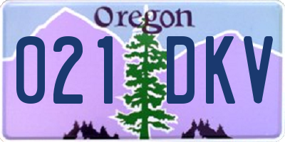 OR license plate 021DKV