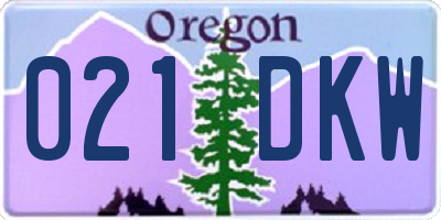 OR license plate 021DKW