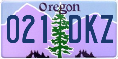 OR license plate 021DKZ