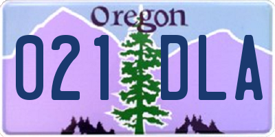 OR license plate 021DLA