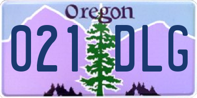 OR license plate 021DLG