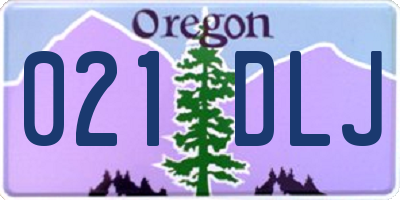 OR license plate 021DLJ