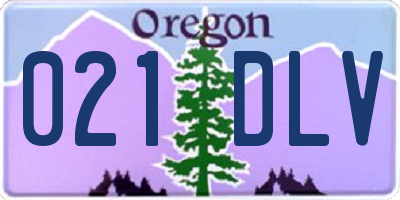 OR license plate 021DLV