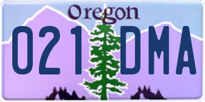 OR license plate 021DMA