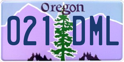 OR license plate 021DML