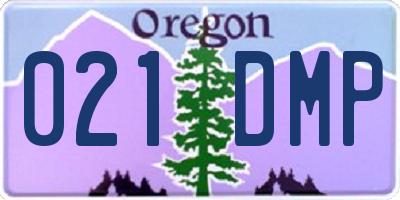 OR license plate 021DMP