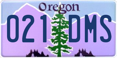 OR license plate 021DMS