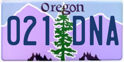 OR license plate 021DNA