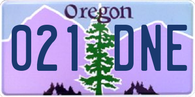 OR license plate 021DNE