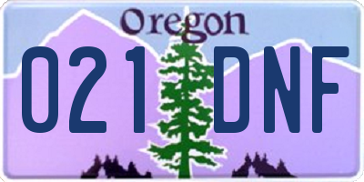 OR license plate 021DNF
