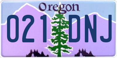OR license plate 021DNJ