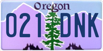 OR license plate 021DNK