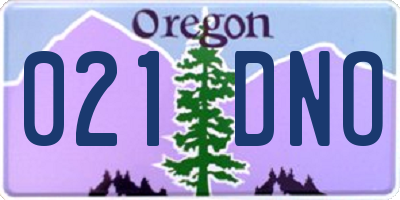 OR license plate 021DNO