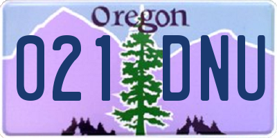 OR license plate 021DNU