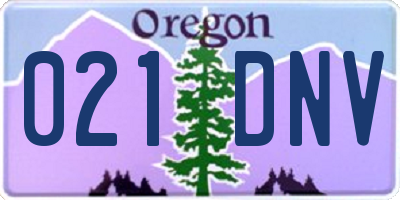 OR license plate 021DNV
