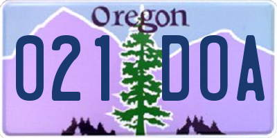 OR license plate 021DOA
