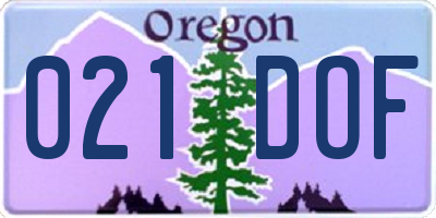 OR license plate 021DOF
