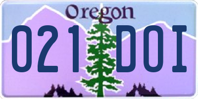 OR license plate 021DOI