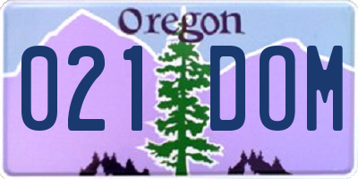 OR license plate 021DOM