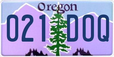 OR license plate 021DOQ