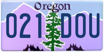OR license plate 021DOU