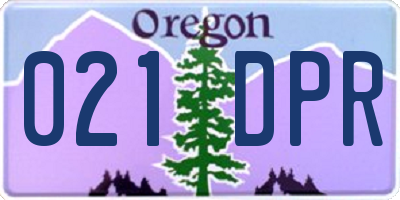 OR license plate 021DPR