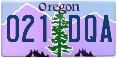 OR license plate 021DQA