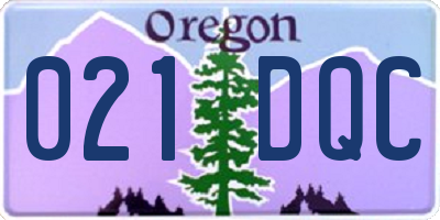 OR license plate 021DQC