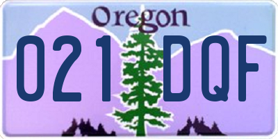 OR license plate 021DQF