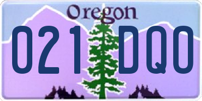 OR license plate 021DQO