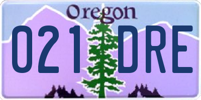 OR license plate 021DRE
