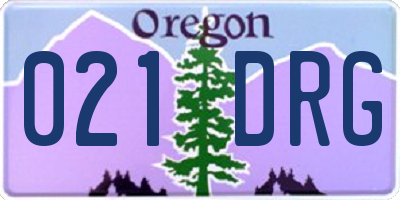 OR license plate 021DRG