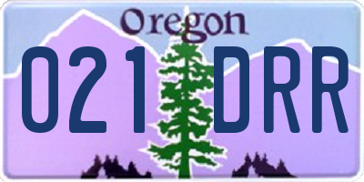 OR license plate 021DRR