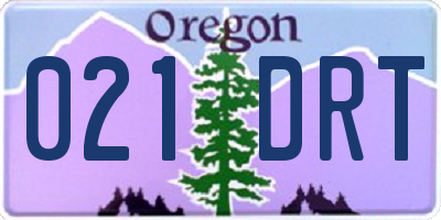 OR license plate 021DRT