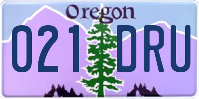 OR license plate 021DRU