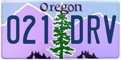 OR license plate 021DRV
