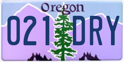 OR license plate 021DRY
