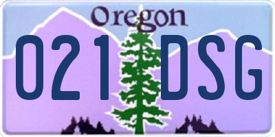 OR license plate 021DSG