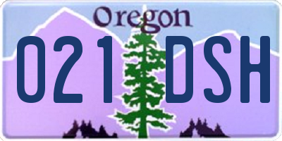 OR license plate 021DSH