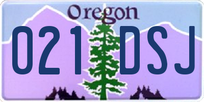 OR license plate 021DSJ