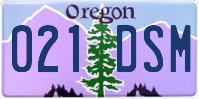 OR license plate 021DSM