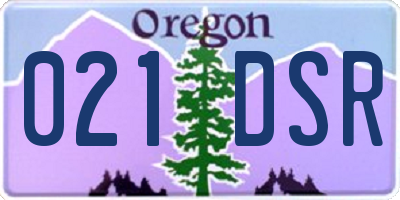 OR license plate 021DSR