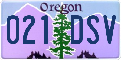OR license plate 021DSV