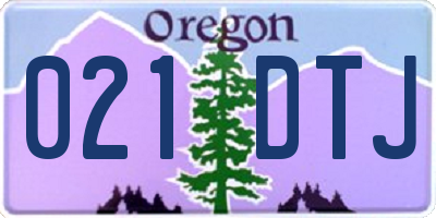OR license plate 021DTJ