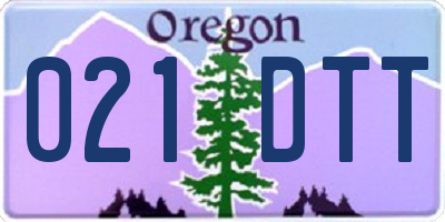 OR license plate 021DTT