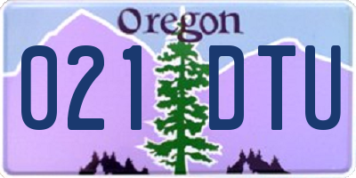 OR license plate 021DTU