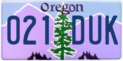 OR license plate 021DUK