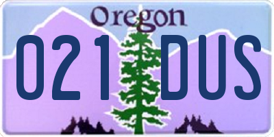 OR license plate 021DUS