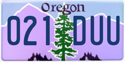 OR license plate 021DUU