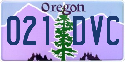 OR license plate 021DVC